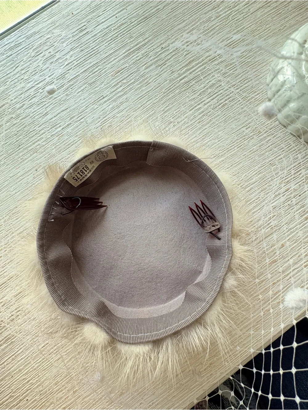 VTG Mink Fur Mesh Veil Fascinator Hat